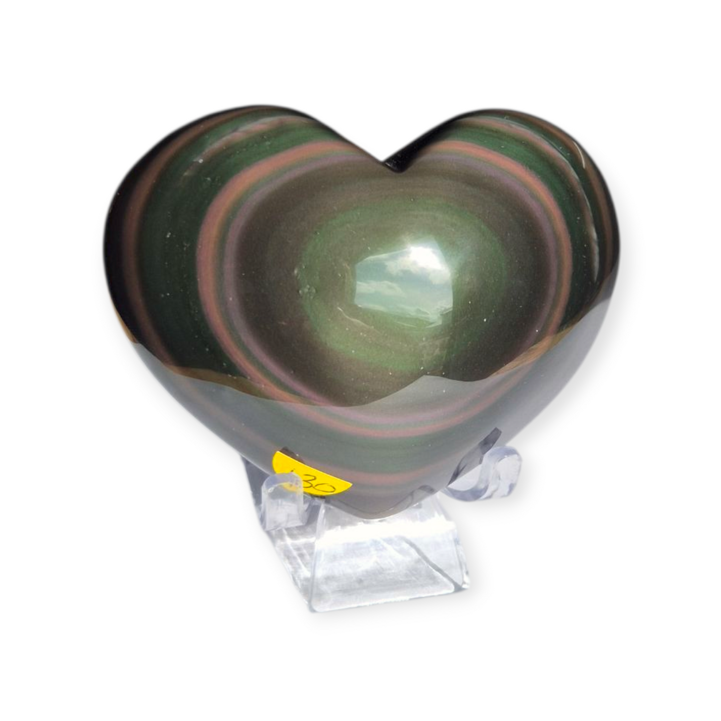Crystals - Rainbow Obsidian Polished Heart