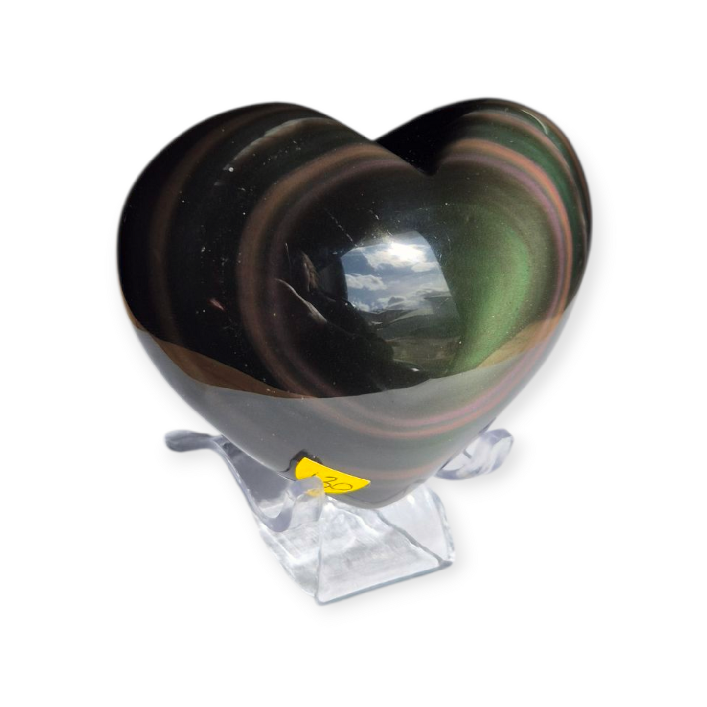 Crystals - Rainbow Obsidian Polished Heart