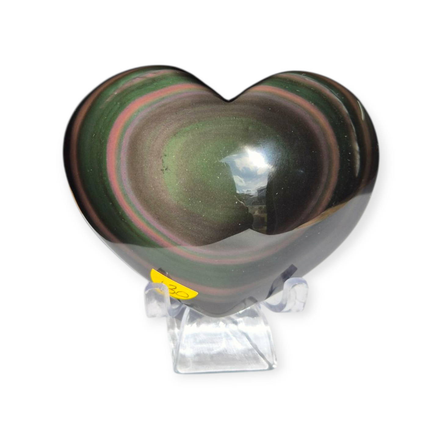 Crystals - Rainbow Obsidian Polished Heart