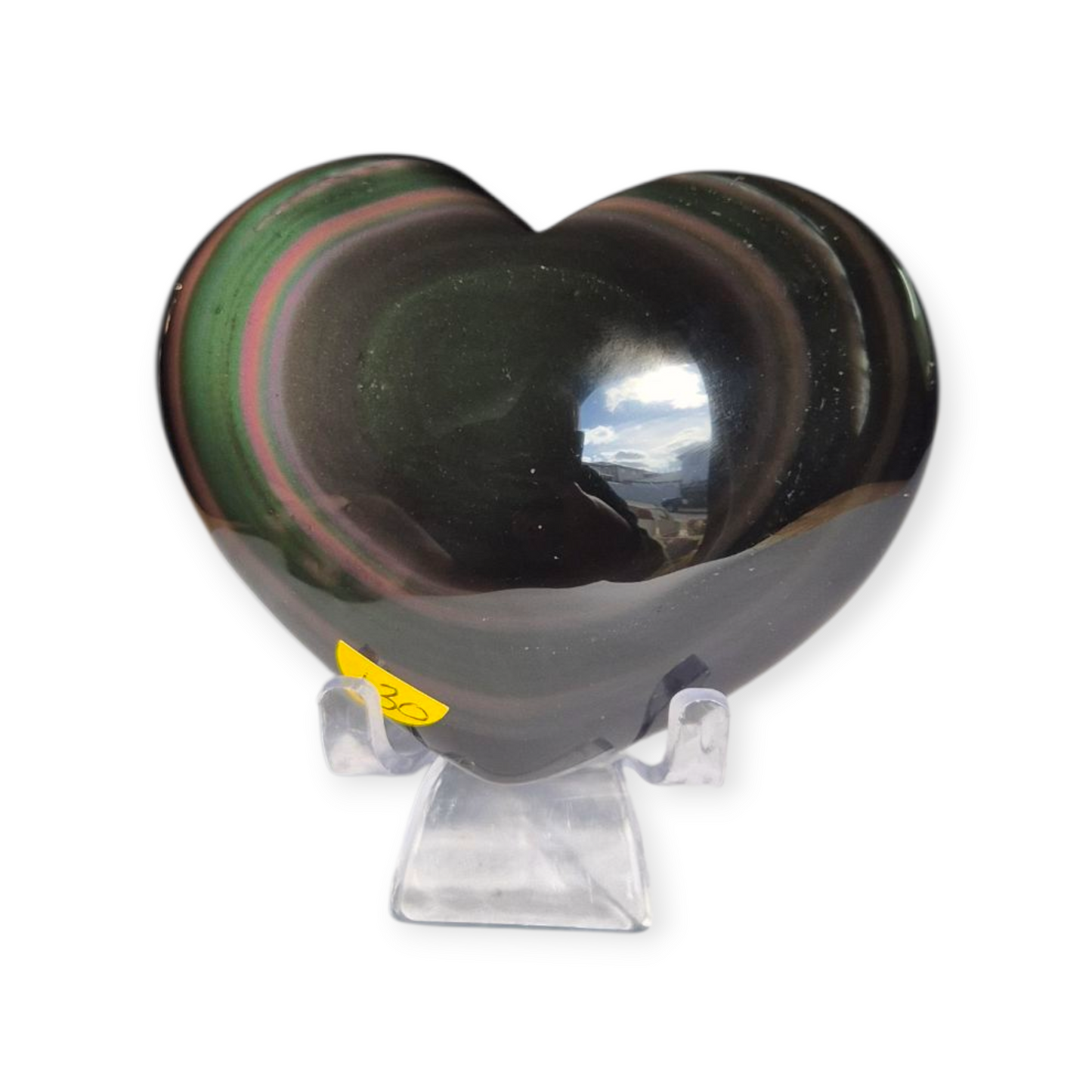 Crystals - Rainbow Obsidian Polished Heart