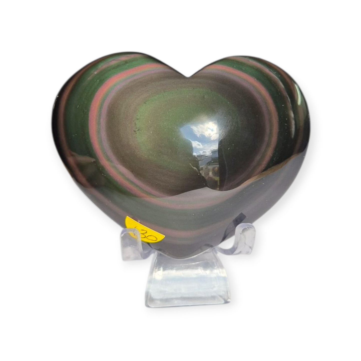 Crystals - Rainbow Obsidian Polished Heart