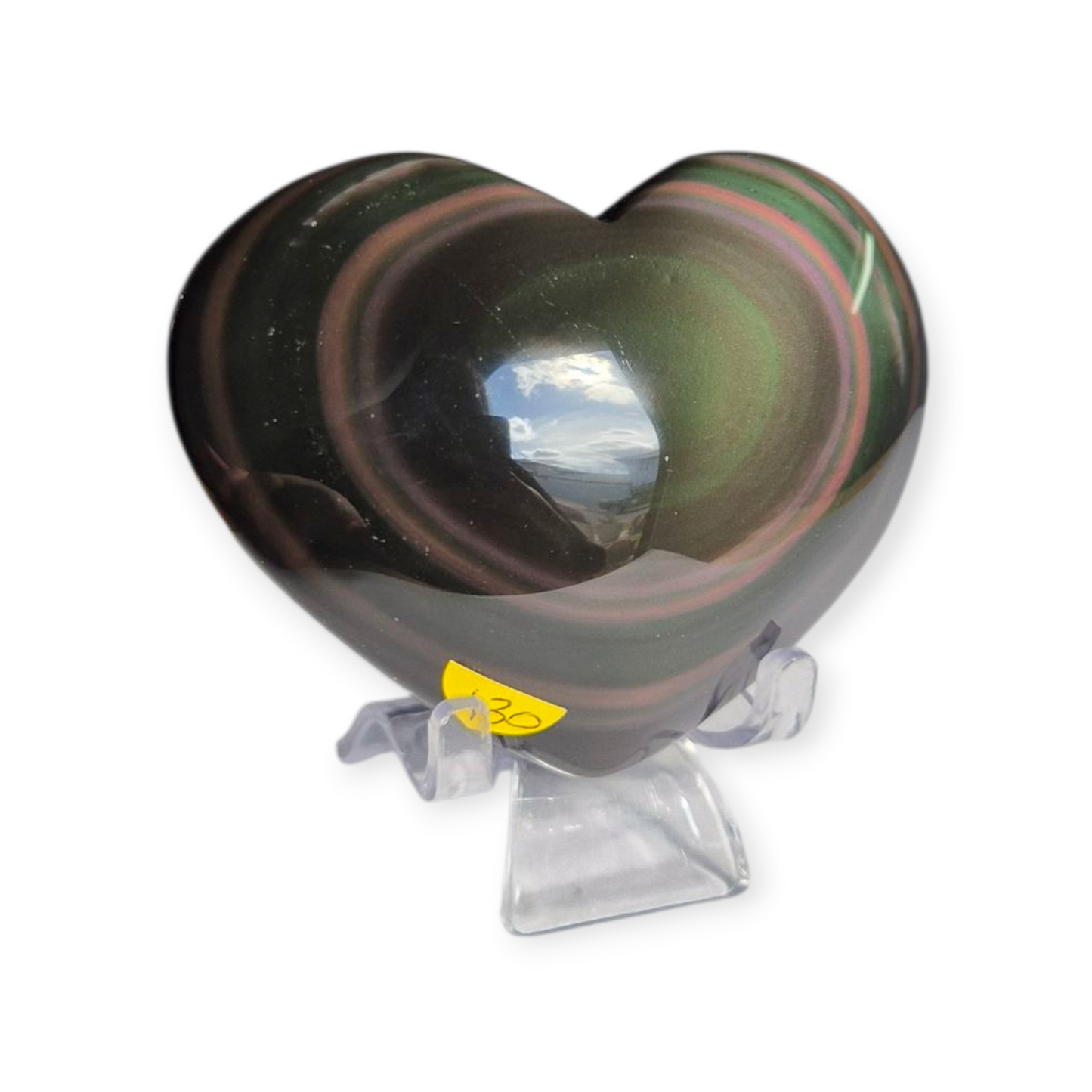 Crystals - Rainbow Obsidian Polished Heart