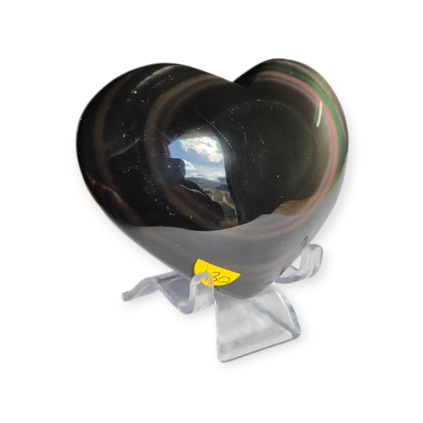 Crystals - Rainbow Obsidian Polished Heart