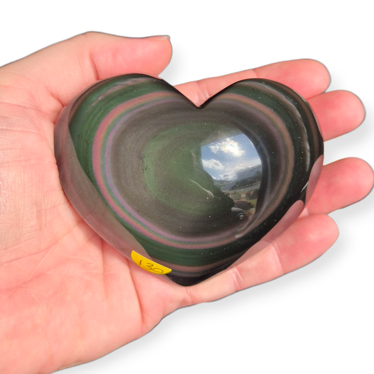 Crystals - Rainbow Obsidian Polished Heart