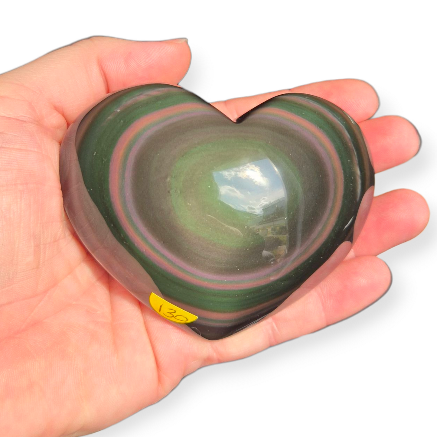 Crystals - Rainbow Obsidian Polished Heart