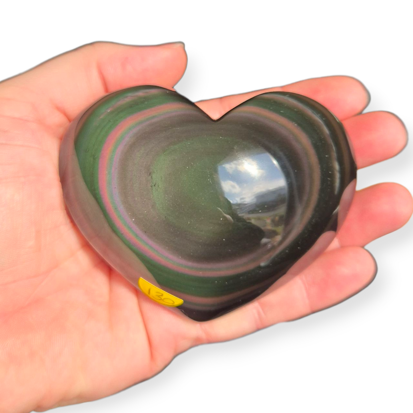 Crystals - Rainbow Obsidian Polished Heart