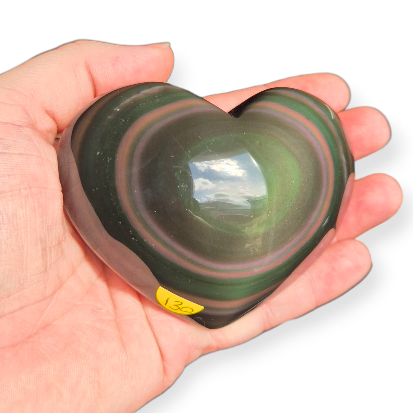 Crystals - Rainbow Obsidian Polished Heart