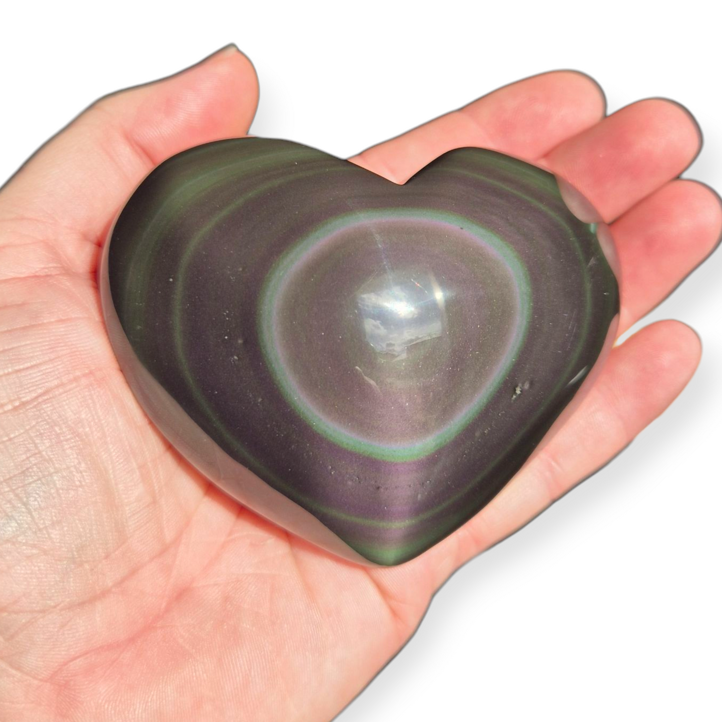 Crystals - Rainbow Obsidian Polished Heart