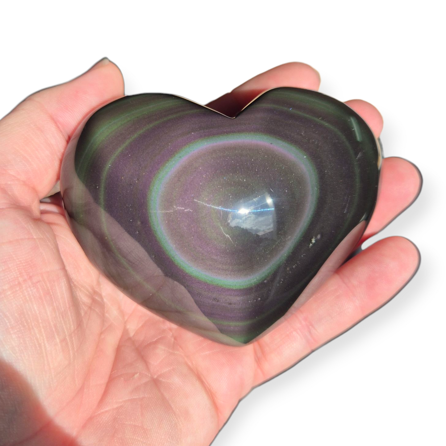 Crystals - Rainbow Obsidian Polished Heart