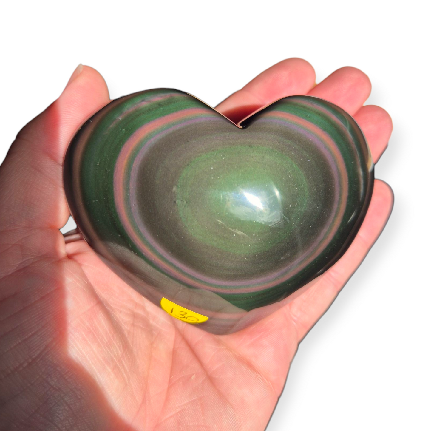 Crystals - Rainbow Obsidian Polished Heart