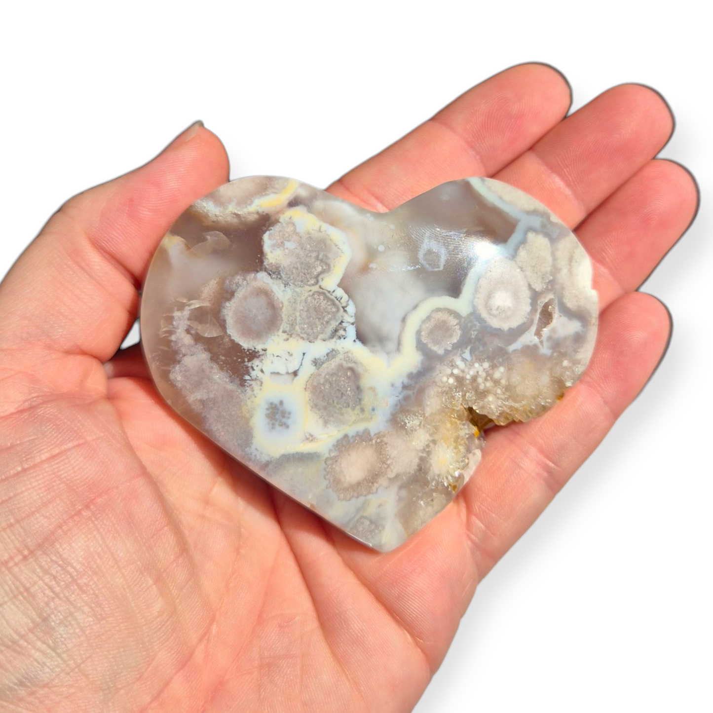 Crystals - Flower Agate Polished Heart