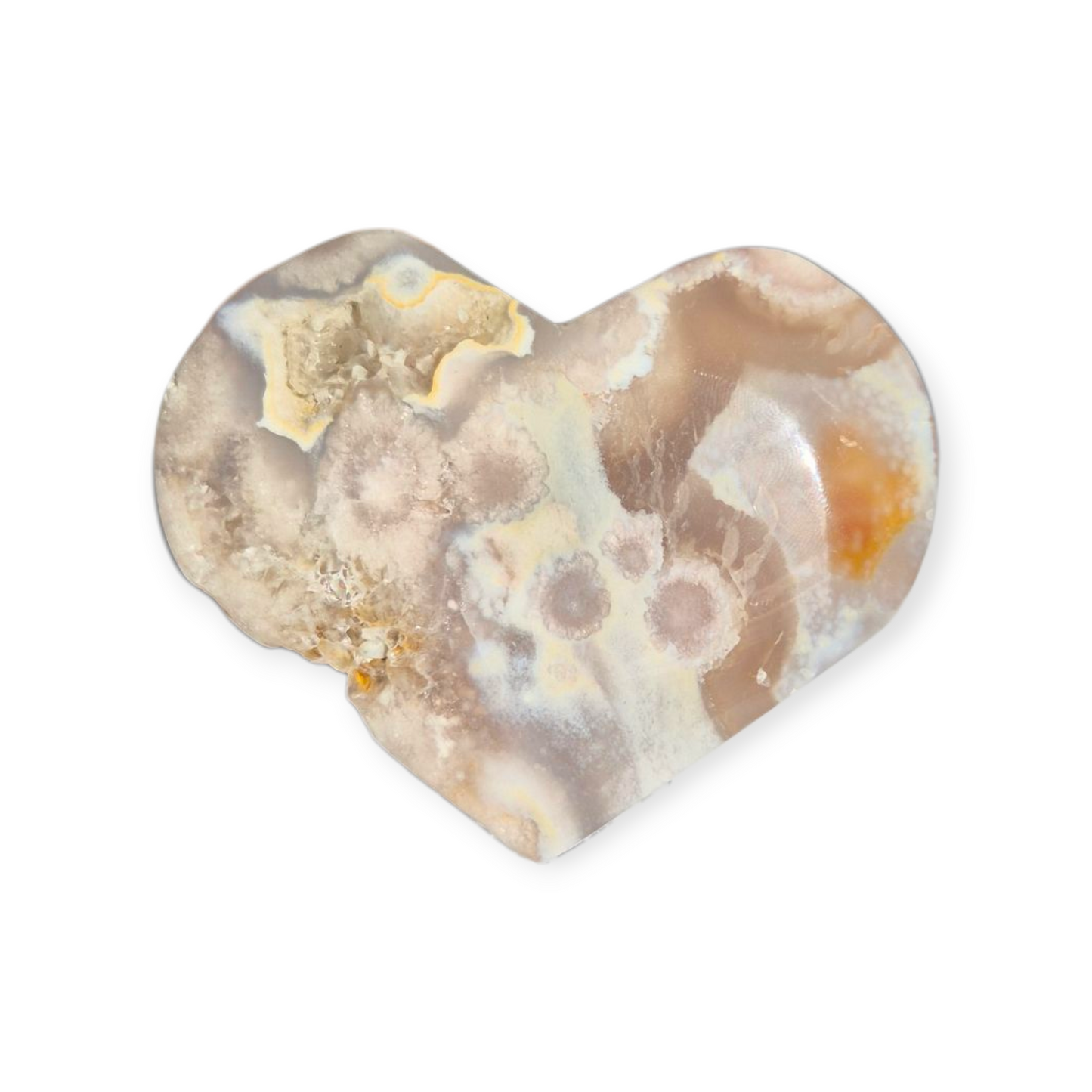Crystals - Flower Agate Polished Heart