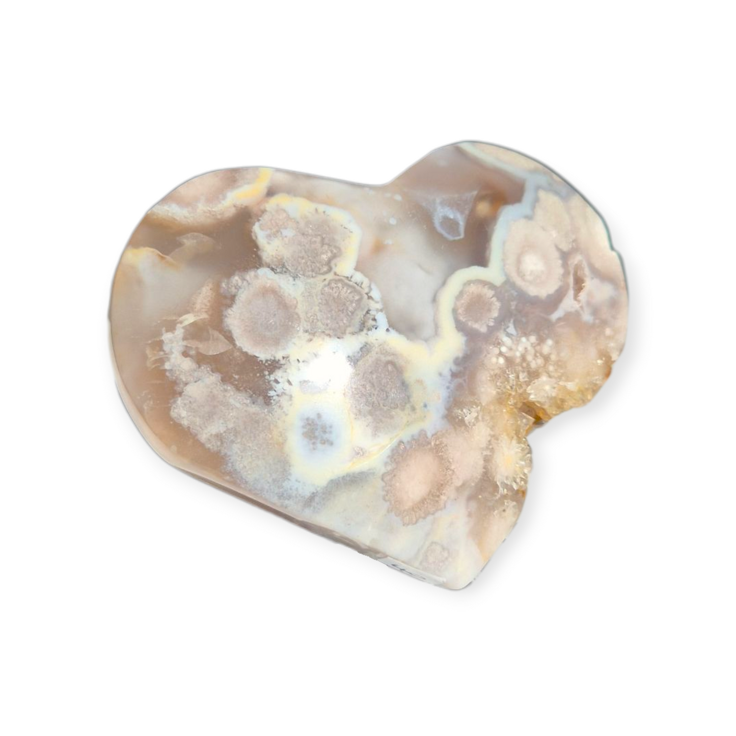 Crystals - Flower Agate Polished Heart