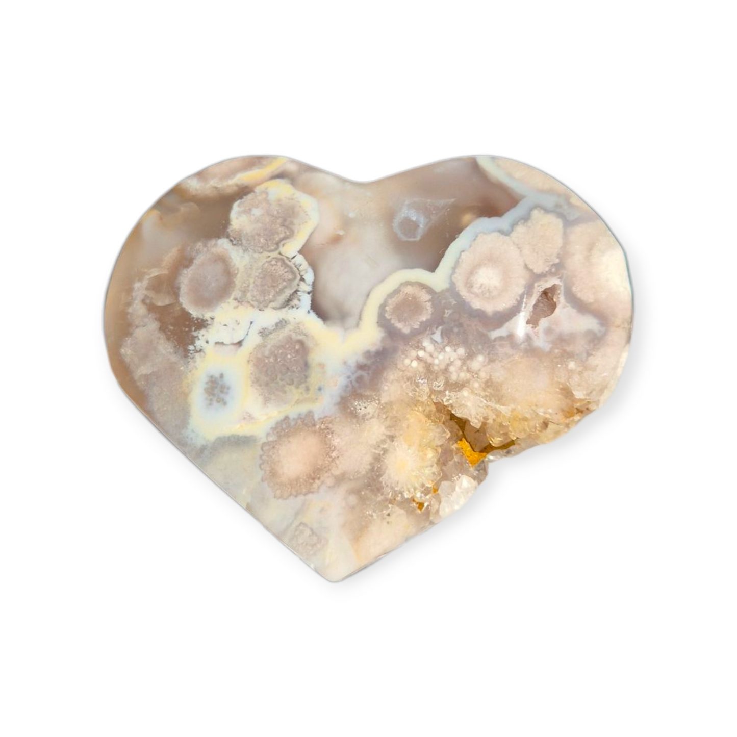 Crystals - Flower Agate Polished Heart