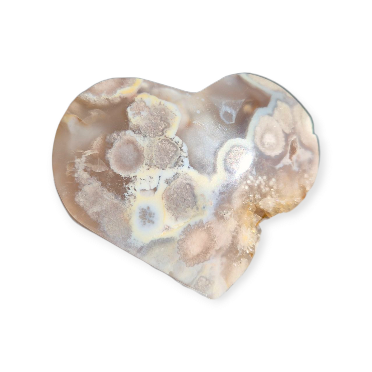 Crystals - Flower Agate Polished Heart