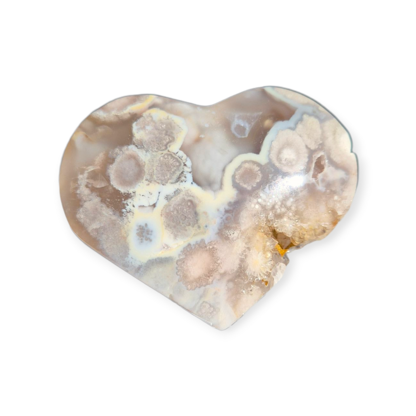 Crystals - Flower Agate Polished Heart