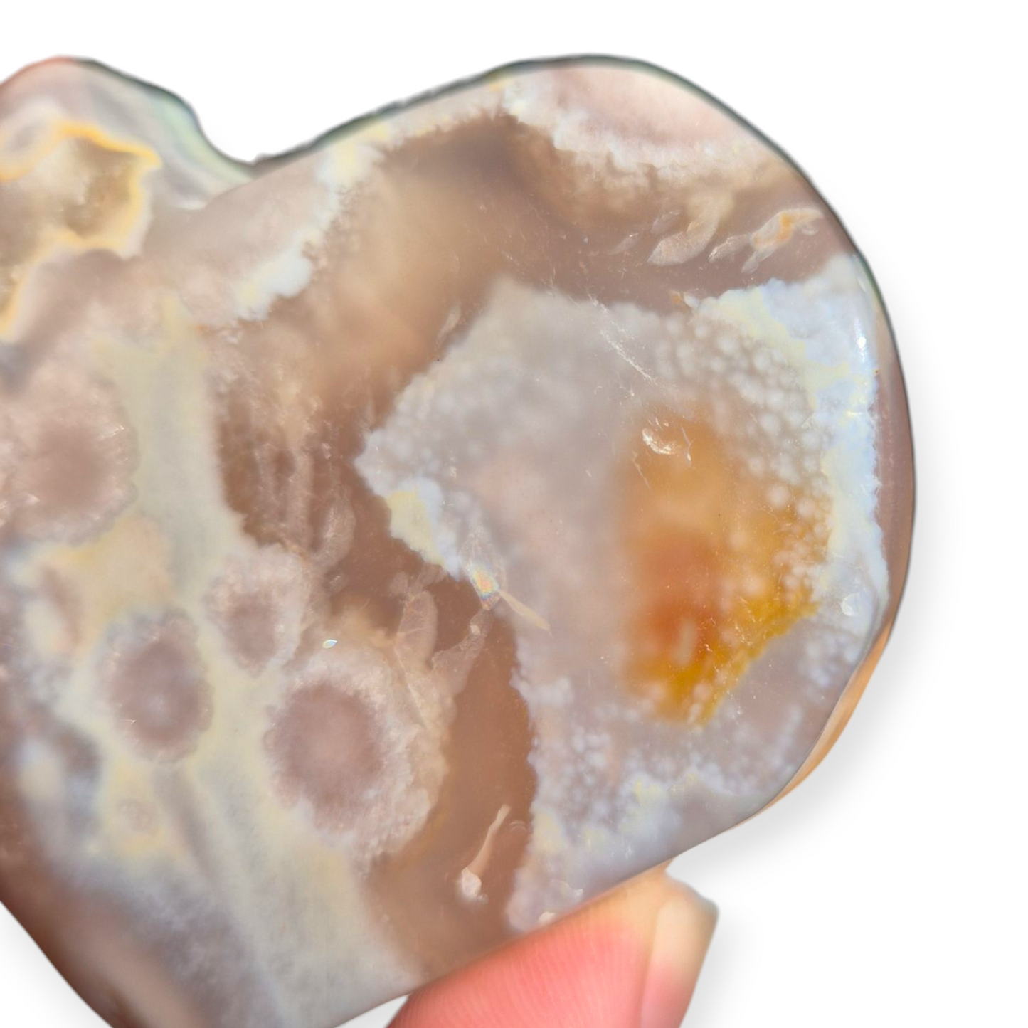 Crystals - Flower Agate Polished Heart