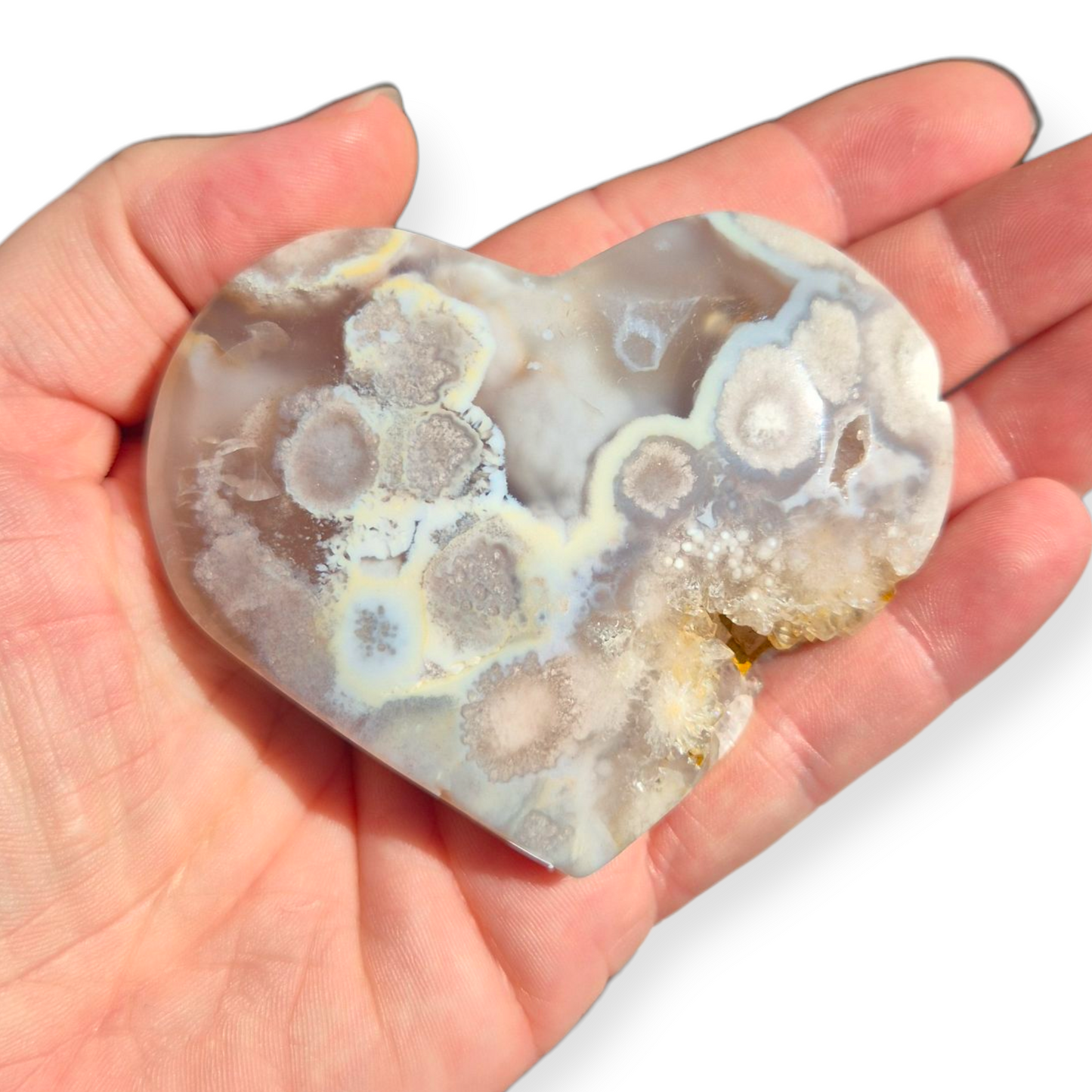 Crystals - Flower Agate Polished Heart