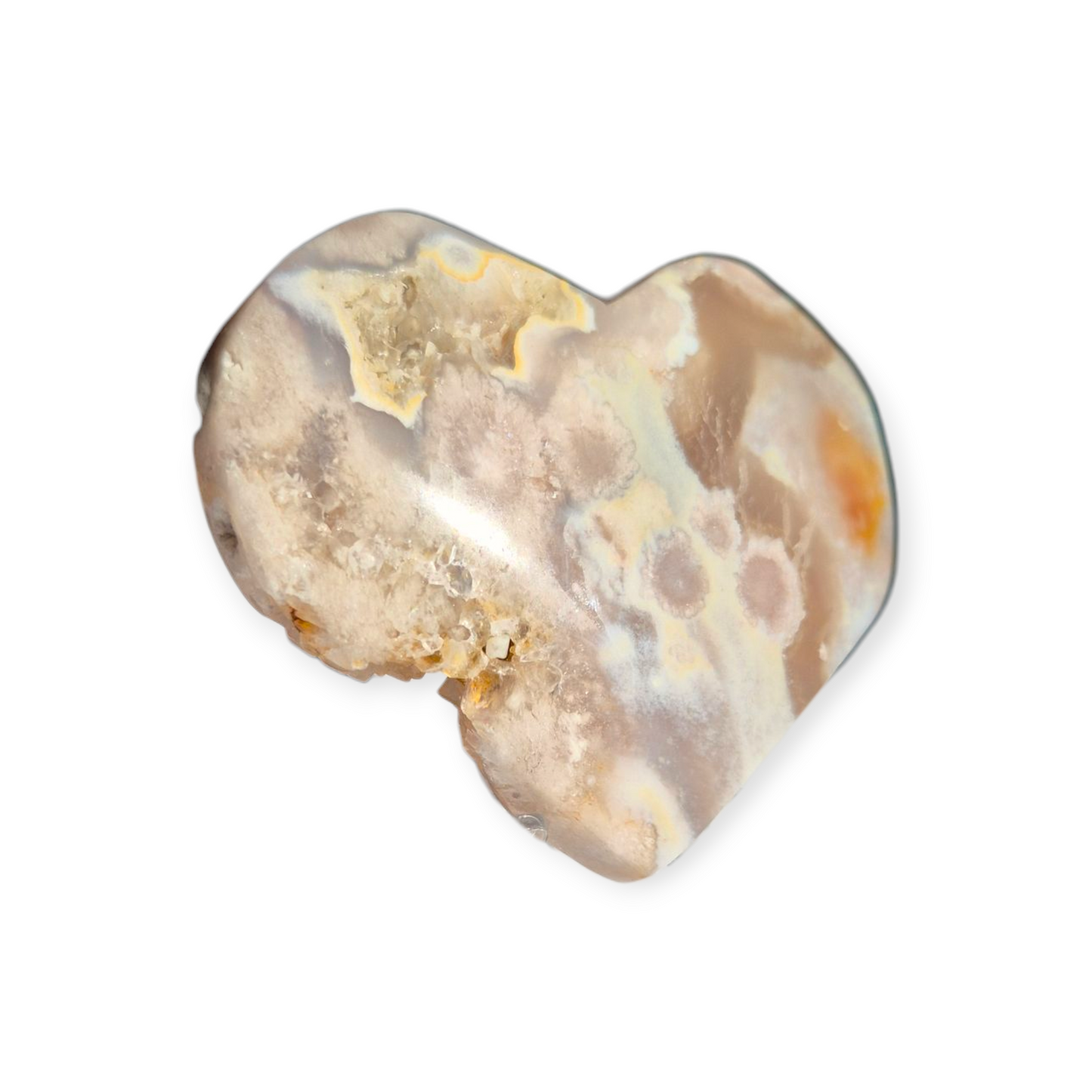 Crystals - Flower Agate Polished Heart