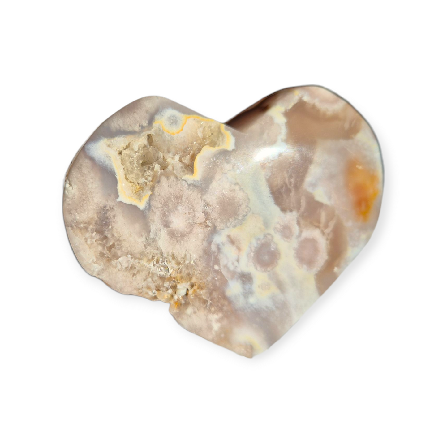 Crystals - Flower Agate Polished Heart
