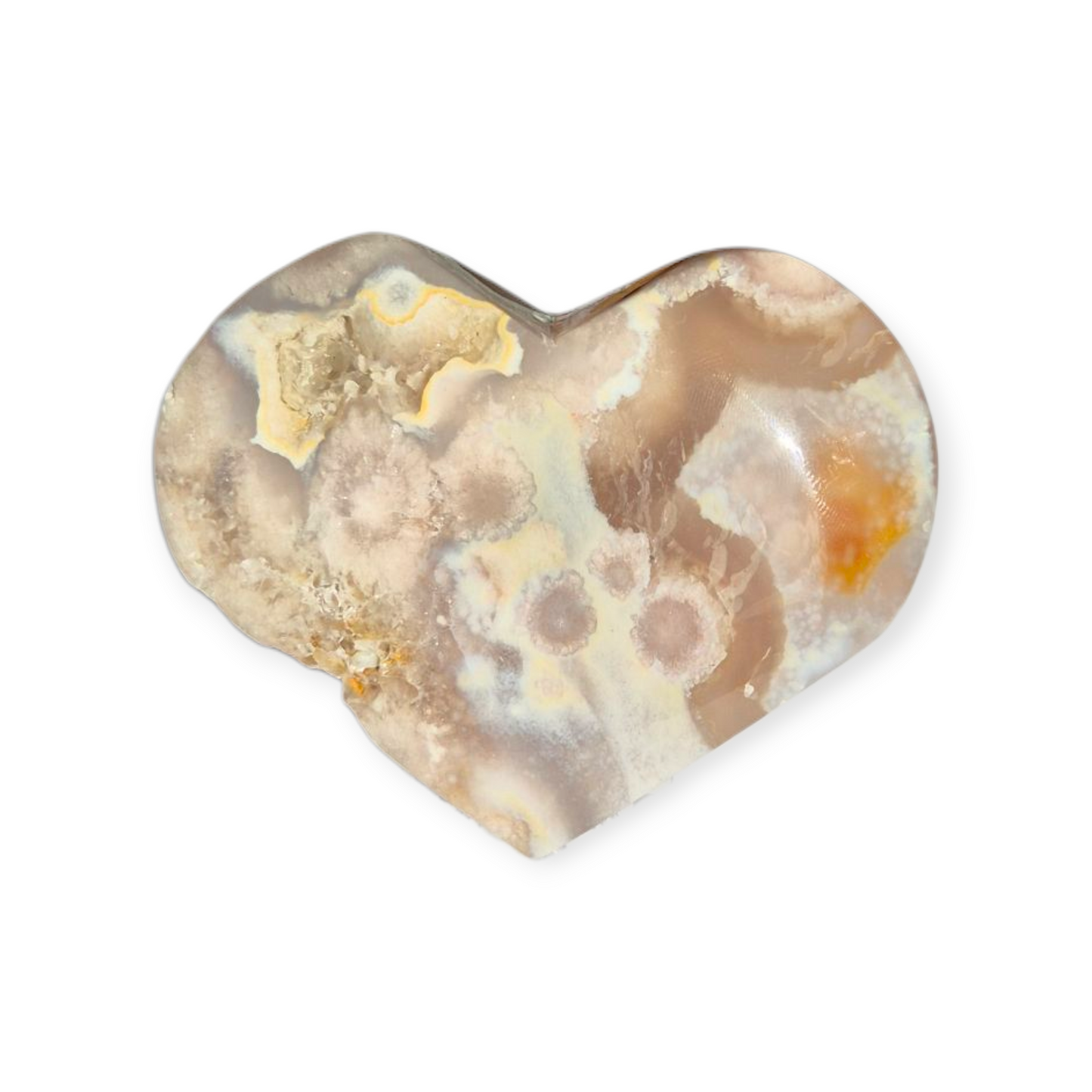 Crystals - Flower Agate Polished Heart