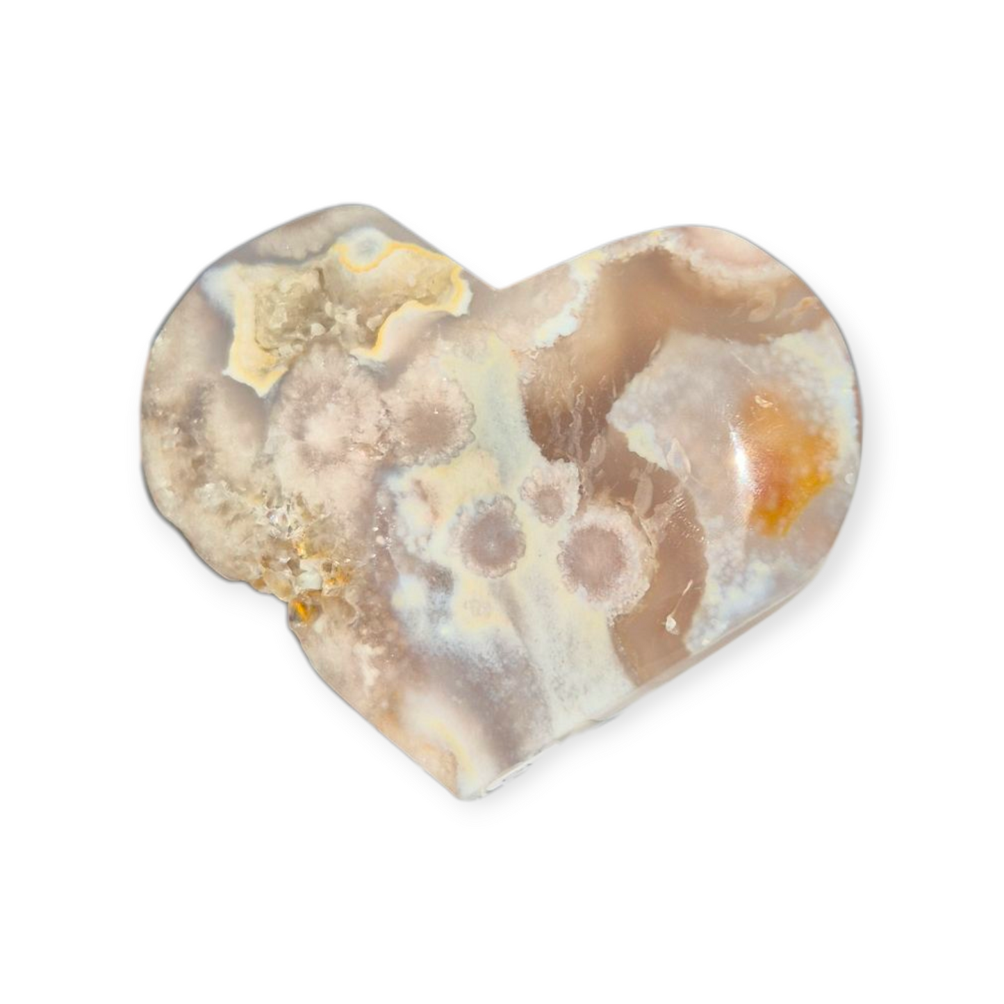 Crystals - Flower Agate Polished Heart
