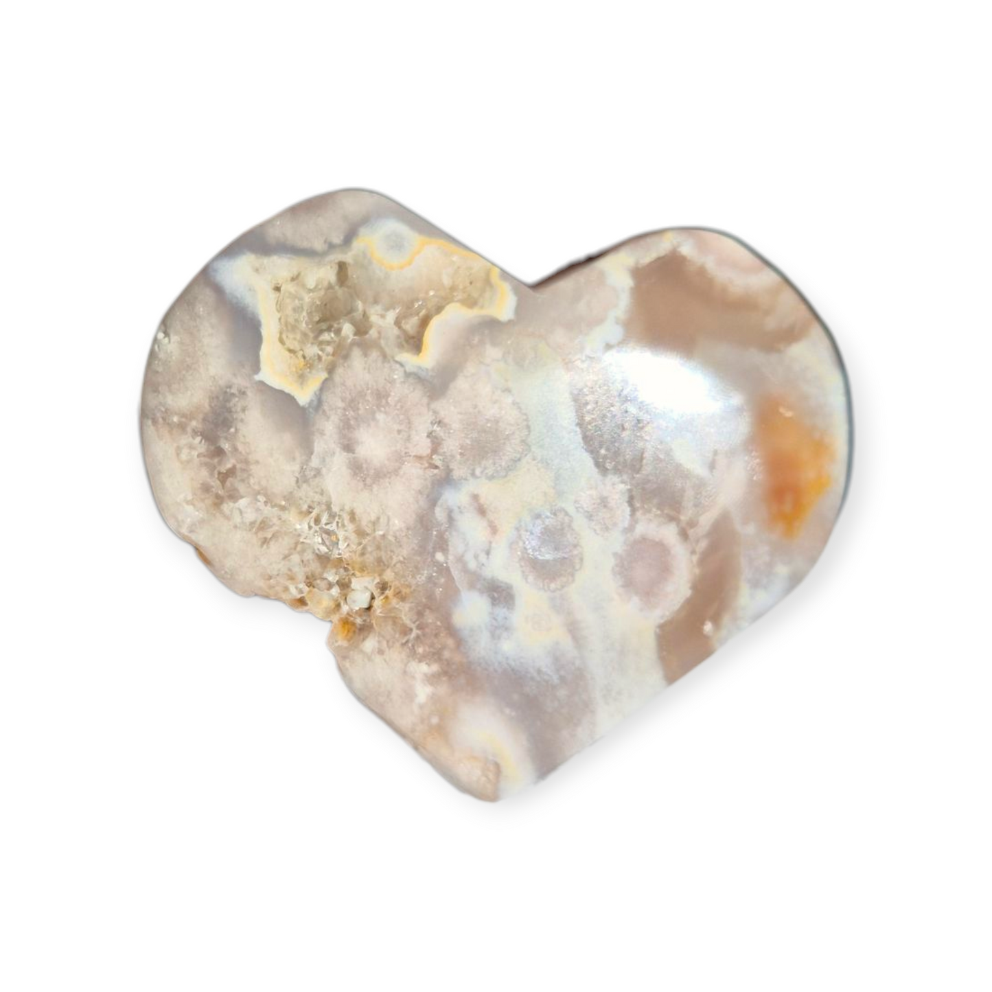 Crystals - Flower Agate Polished Heart