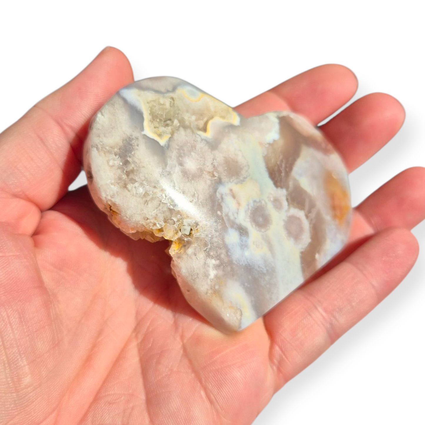 Crystals - Flower Agate Polished Heart