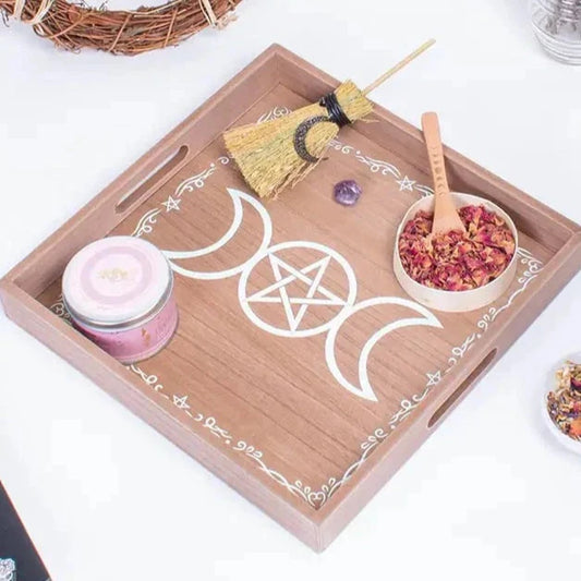 Wooden Triple Moon Tray