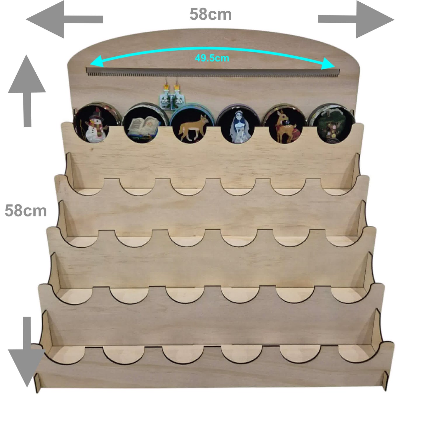 Wooden Brooch Display Stand