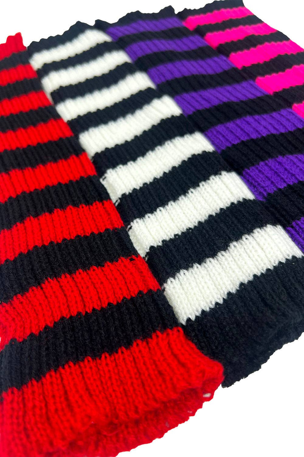 Spooky Striped Arm Warmers [Multiple Colors]: Black/Purple