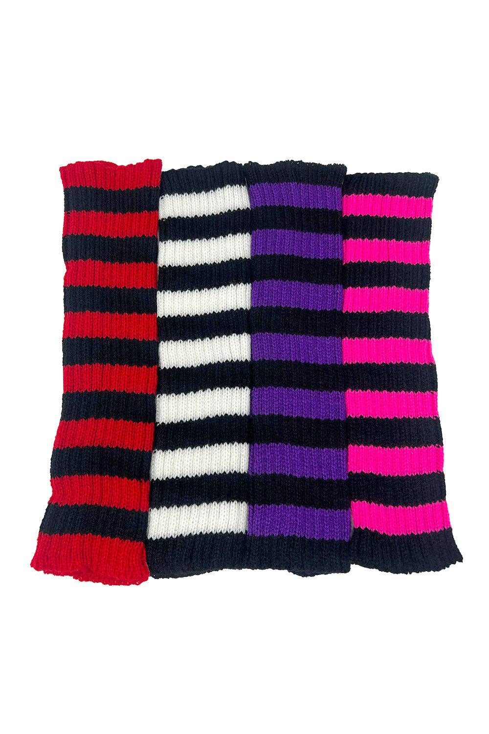 Spooky Striped Arm Warmers [Multiple Colors]: Black/Purple