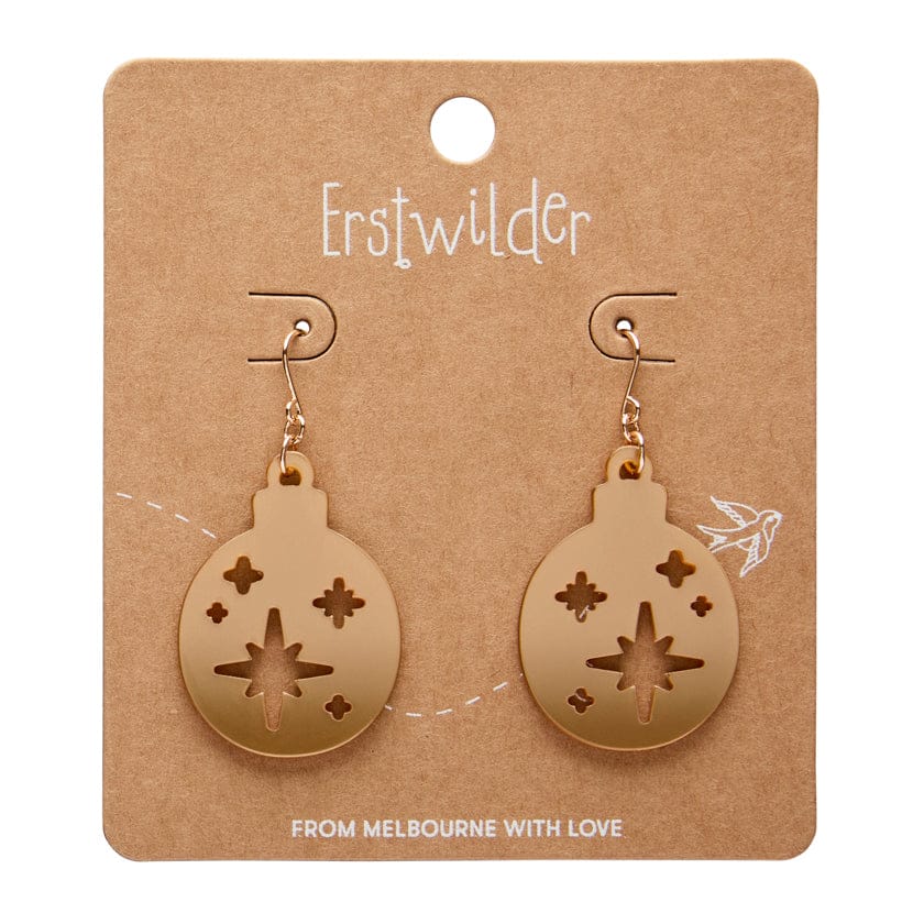 Erstwilder - Round Bauble Drop Earrings - Gold