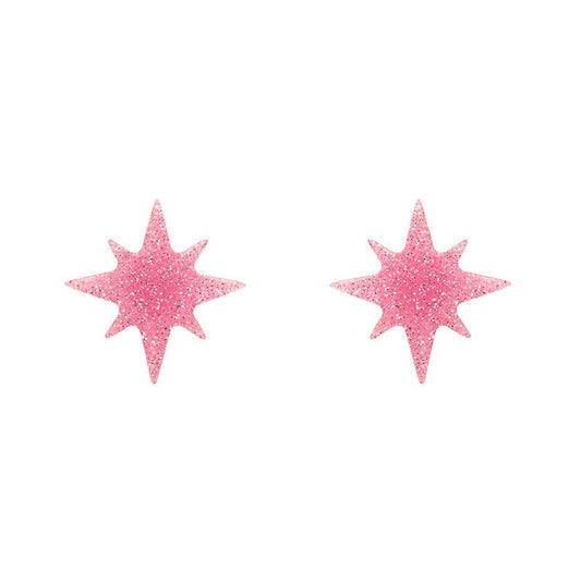 Erstwilder - Atomic Star Glitter Stud Earring - Pink