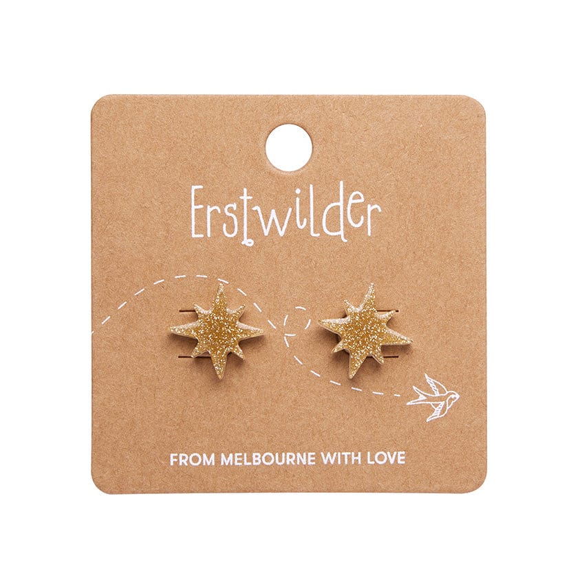 Erstwilder - Atomic Star Glitter Stud Earring - Gold