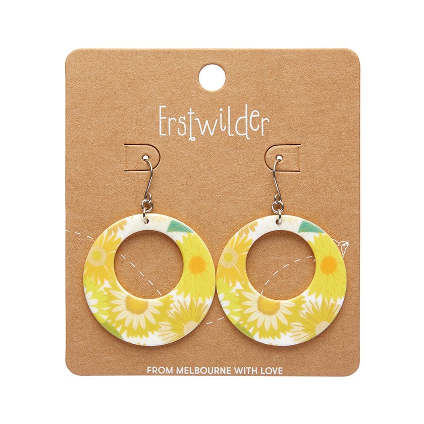 Erstwilder - Daisy Circle Drop Earrings - Yellow