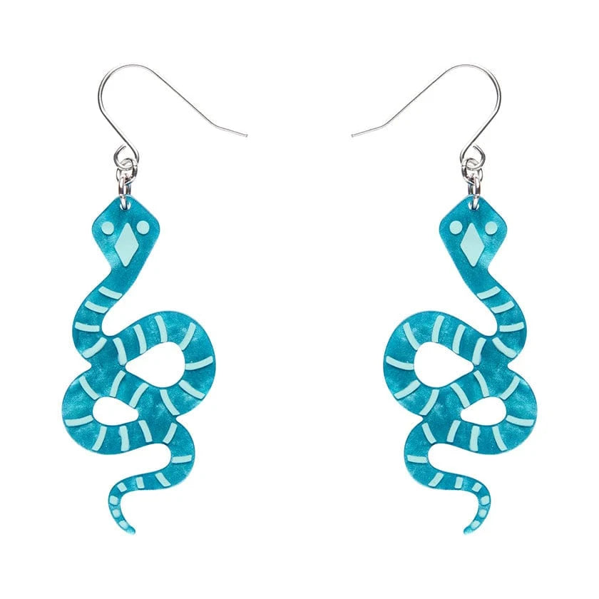 Erstwilder - Snake Textured Resin Drop Earrings - Emerald