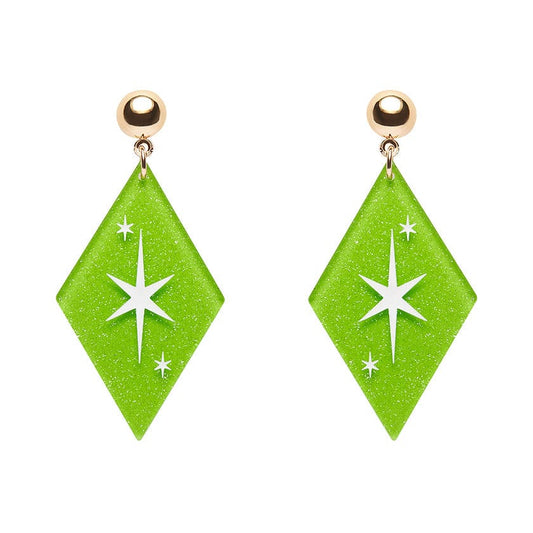 Erstwilder - Atomic Diamond Drop Earrings - Green