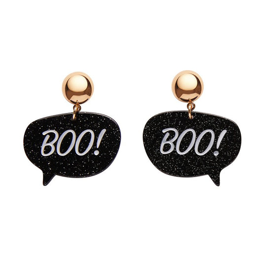 Erstwilder - Boo Glitter Statement Earrings - Black