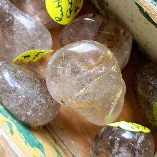 Crystals - Rutilated Quartz Tumbled Stone