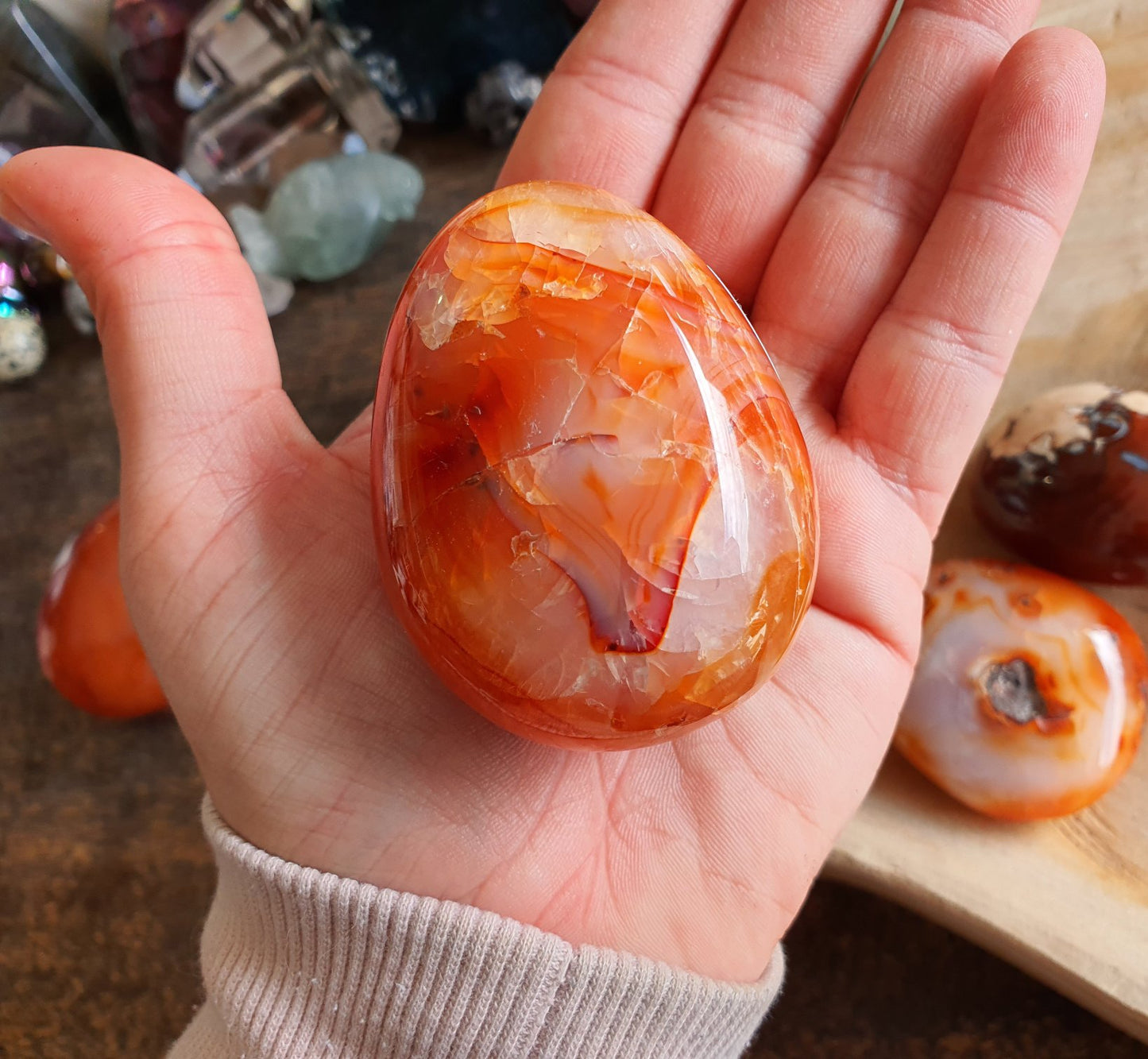 Crystals - Agate (Carnelian) Palm Stone