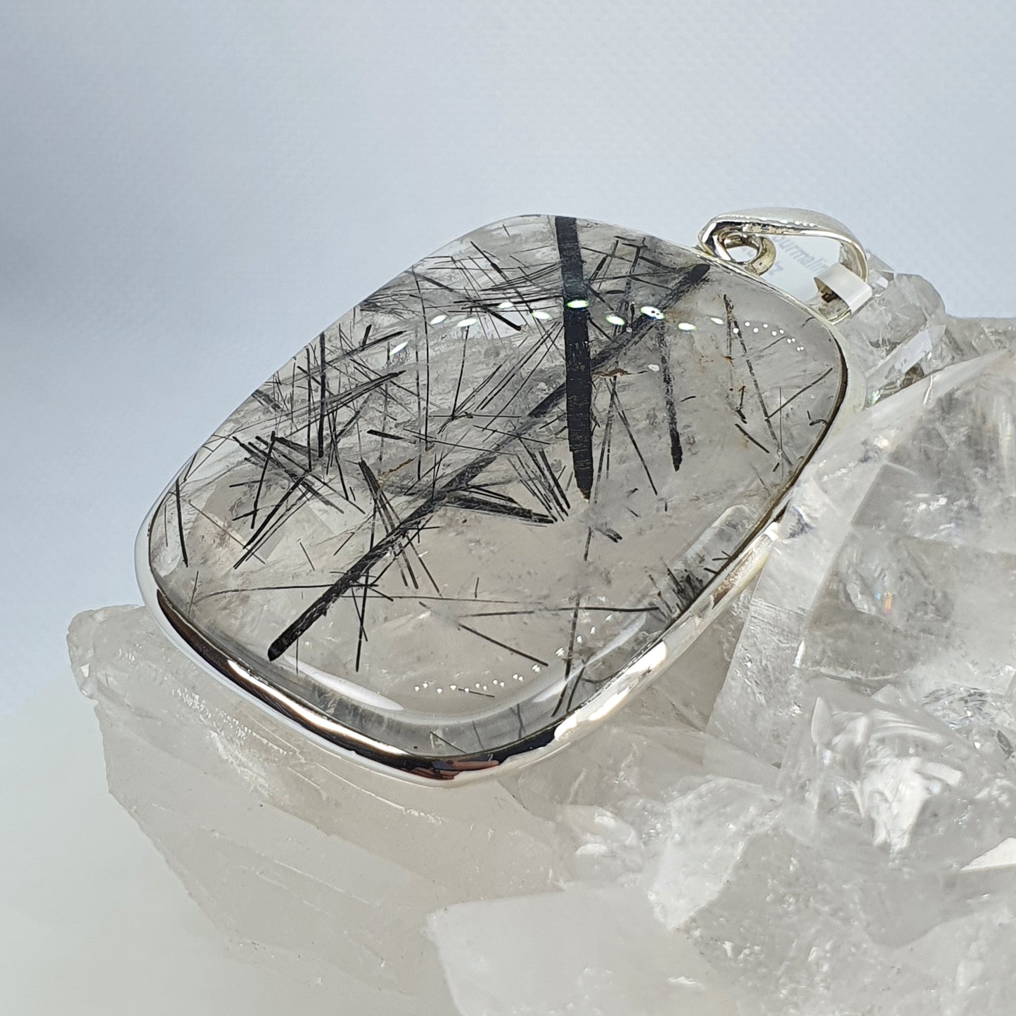 Crystals - Tourmalinated Quartz Pendant - Sterling Silver