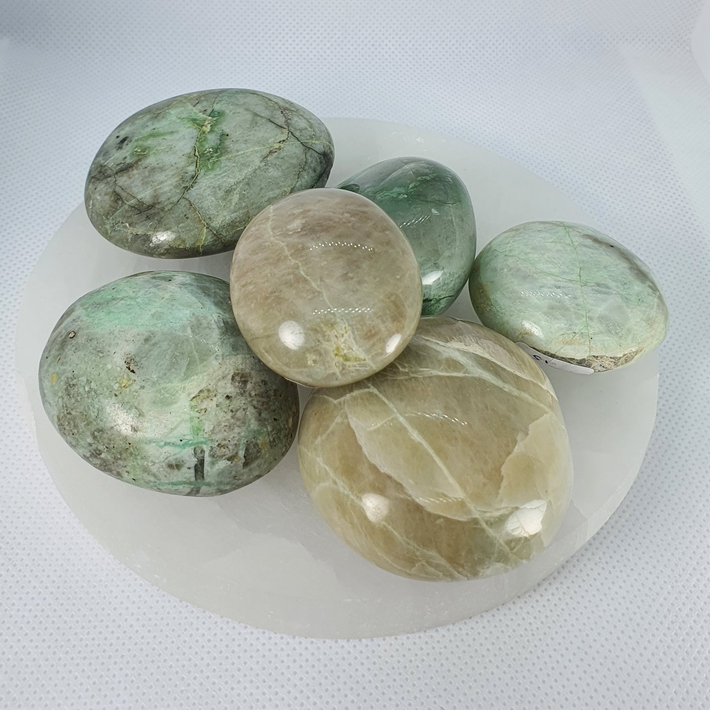 Crystals - Green Moonstone (Garnierite) Palm Stone