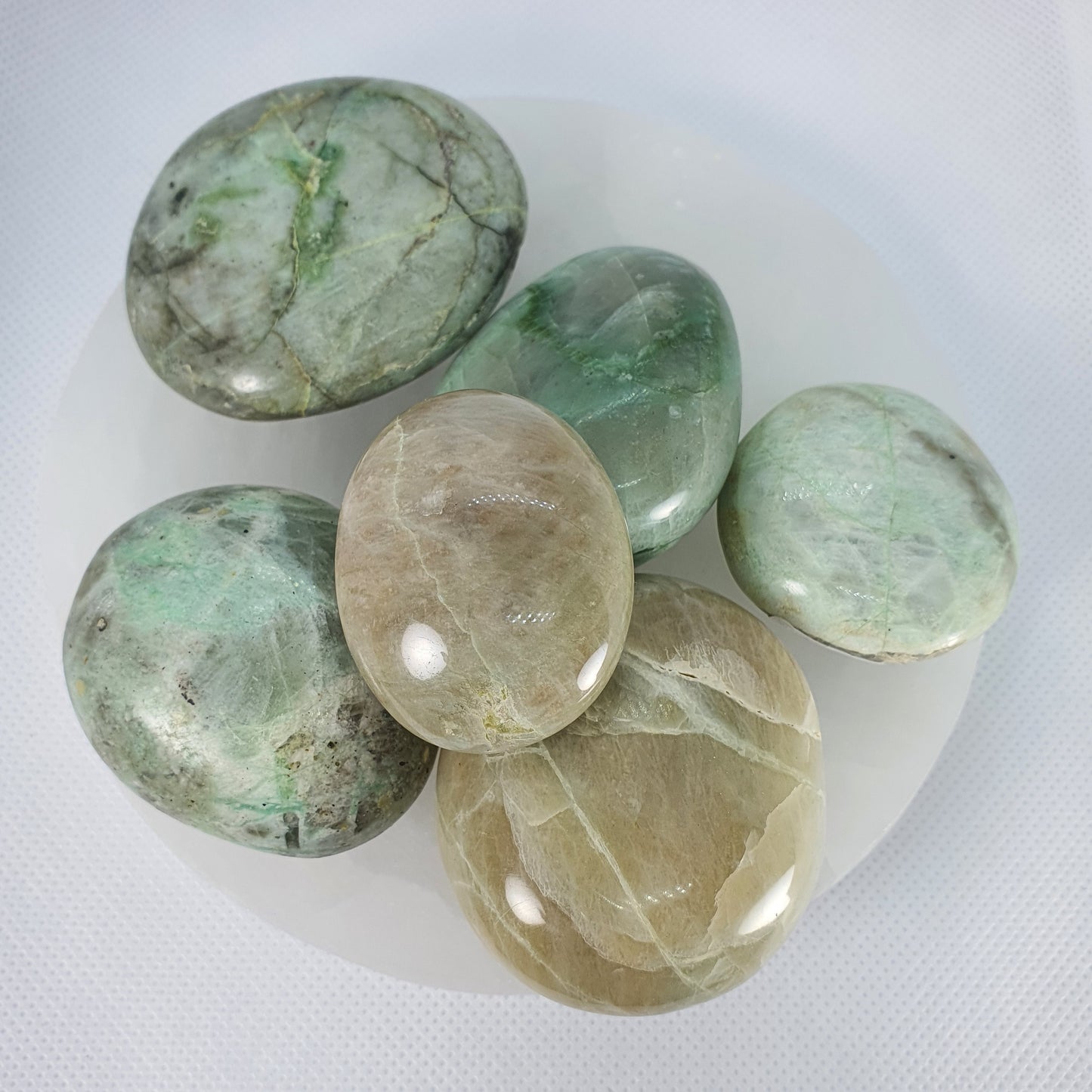 Crystals - Green Moonstone (Garnierite) Palm Stone