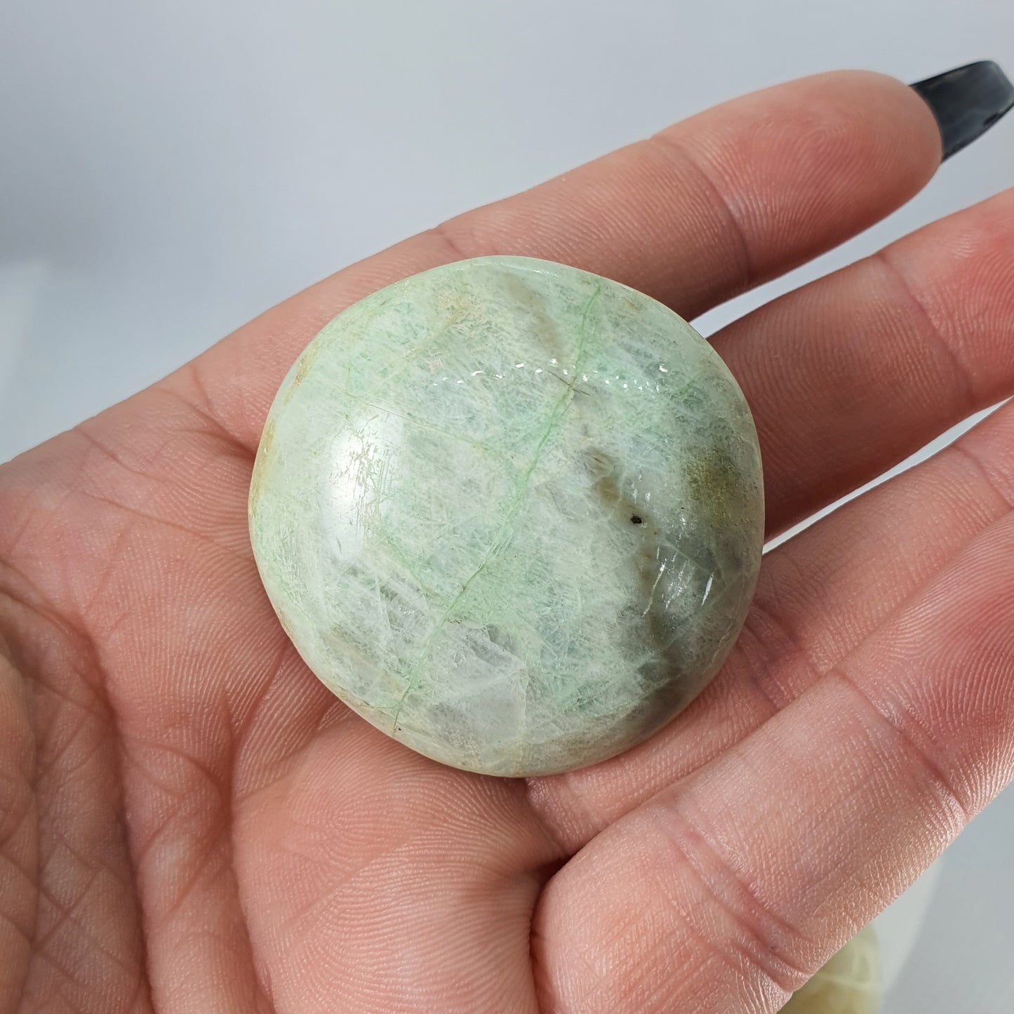 Crystals - Green Moonstone (Garnierite) Palm Stone