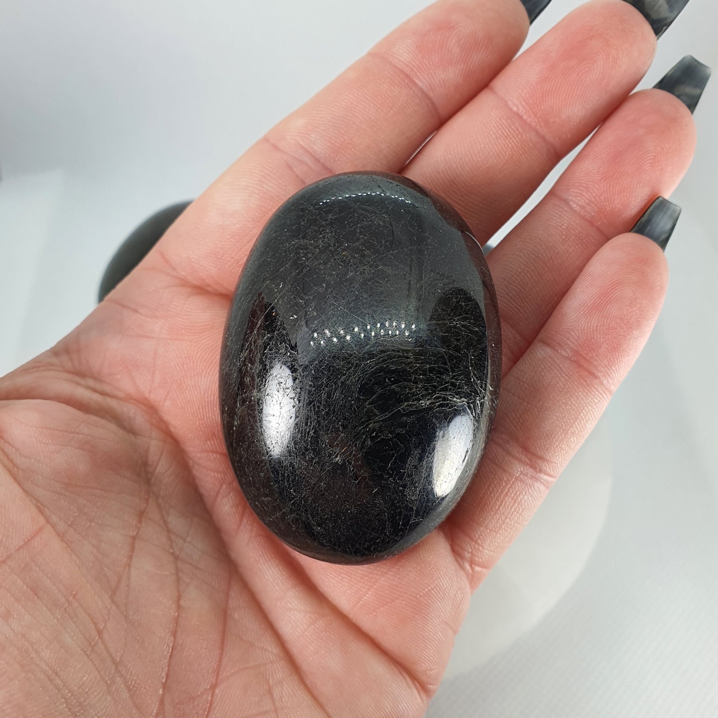 Crystals - Black Tourmaline Palm Stone