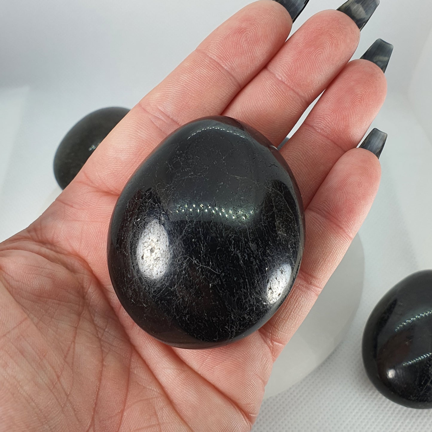 Crystals - Black Tourmaline Palm Stone