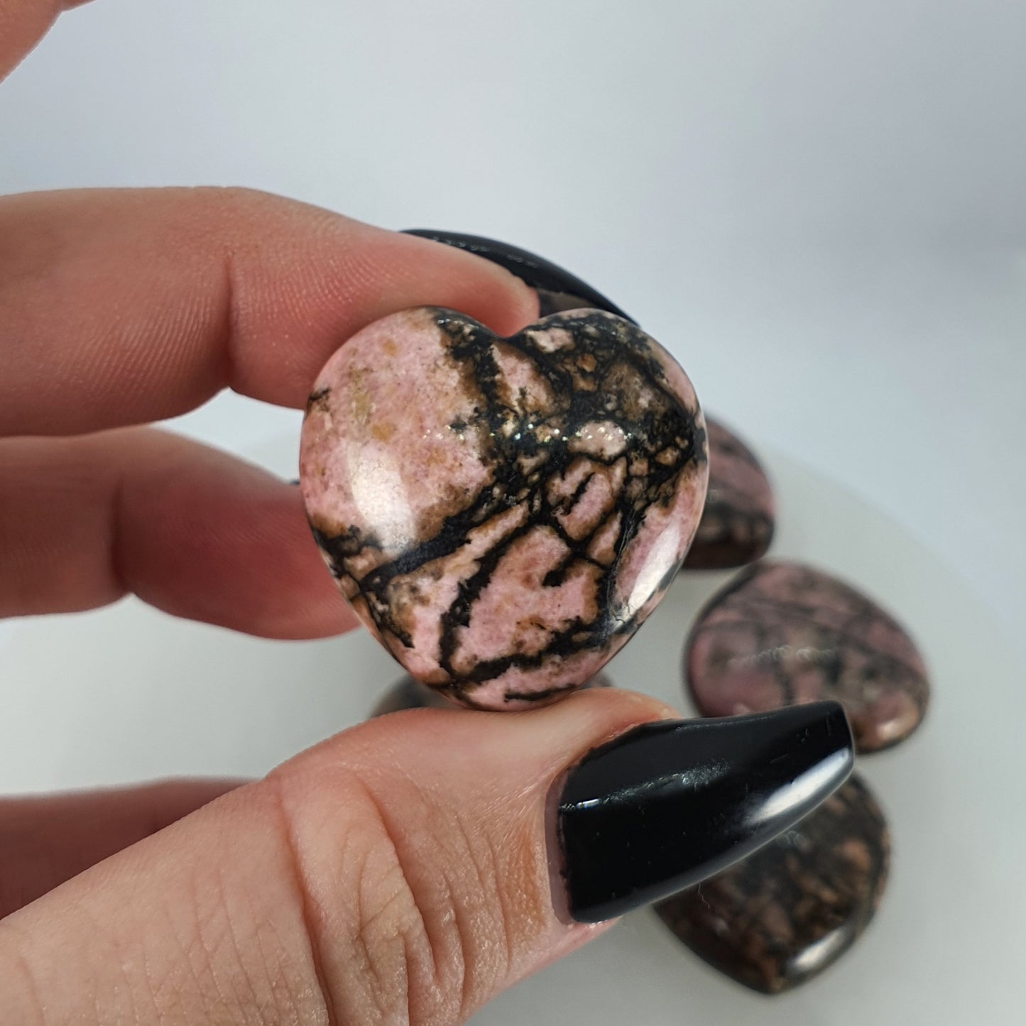 Crystals - Rhodonite Heart Carvings (27mm)