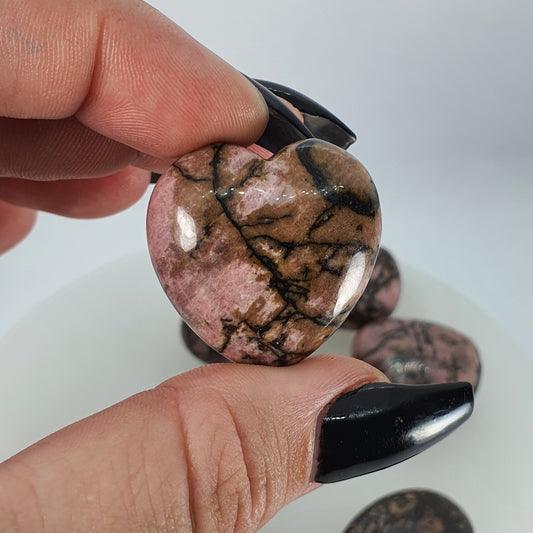 Crystals - Rhodonite Heart Carvings (27mm)