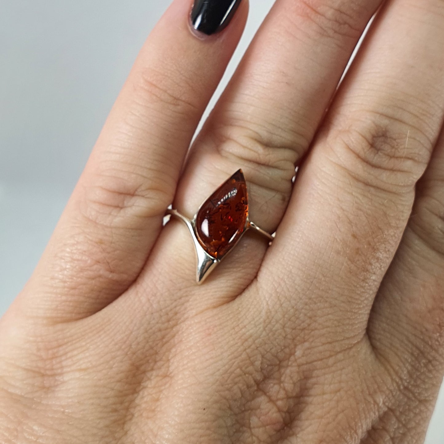 Crystals - Amber Ring - Sterling Silver